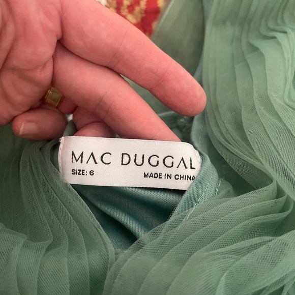 Mac Duggal Anthropologie Ruffled Midi Dress Size 6 - Picture 5 of 6